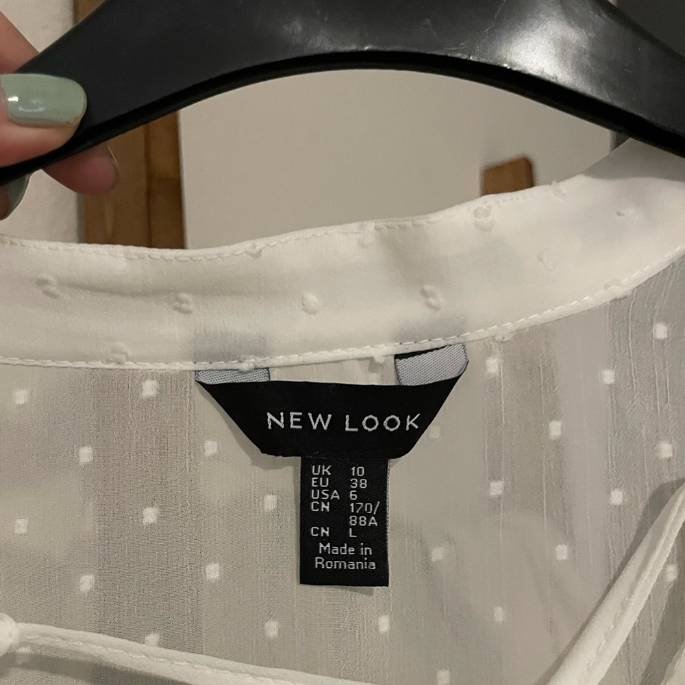 New Look frill blouse in cream